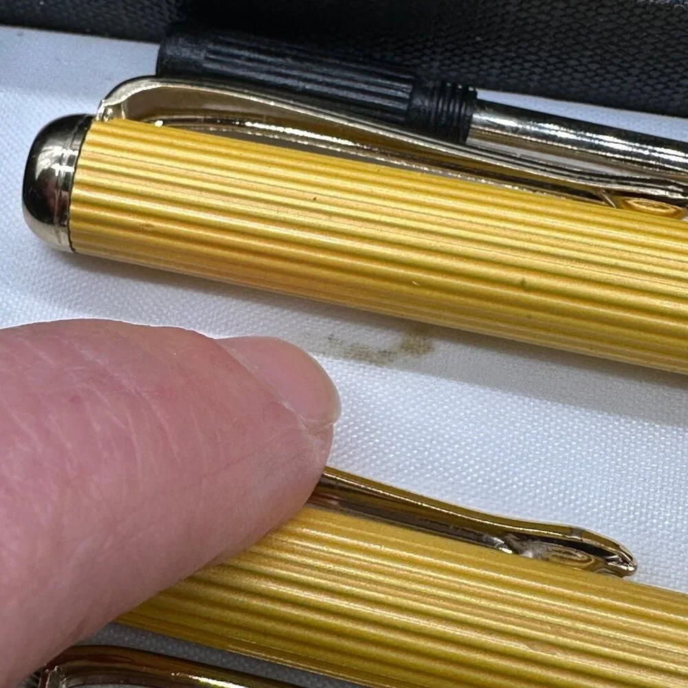 Pierre Cardin Yellow Pen Pencil Set Bonus Stylus Black Case Desk Office Gift